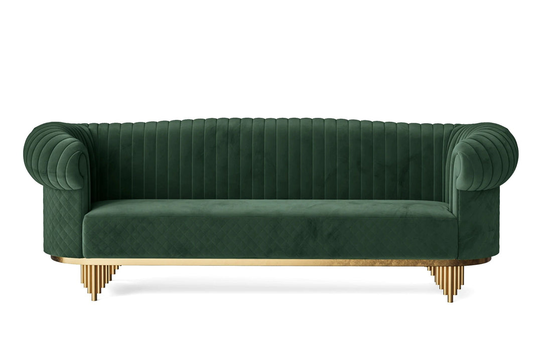 Viterbo 4 Seater Sofa Green Velvet